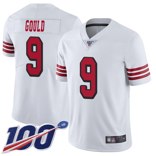 San Francisco 49ers Limited White Men Robbie Gould NFL Jersey #9 100th Season Rush Vapor Untouchable->women nfl jersey->Women Jersey